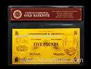 5 COMMON WEALTH OF AUSTRALIA 24k Gold Foil Banknote , gold currency notes