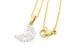 New Moon Shaped Stainless Steel Necklace Chain for Women With Clear Cystal