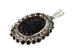 Long Oval Flower Stainless Steel Pendants Enameled Petal Jet Crystal In Black Epoxy