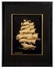 Realistic 3D gold foil music Sailing frame / gold foil crafts home decoration