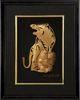 Manual 3D Pure tiger gold foil crafts home decoration , golden Animal frame