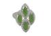 Byzantine Ladies Sterling Silver Rings , Horse Eye Tower Green Jade Ring 925 Jewelry