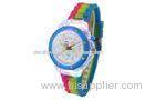 Rainbow Silicone Strap Kids Quartz Watches , Waterproof Wrist Watch