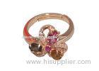 Large 14K Gold Plated 925 Sterling Silver Rings Of Three Leaf Shamrock Flower