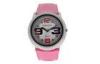 Pink Leather Strap lady Watch Custom Shock Proof japan movt watch