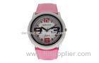 Pink Leather Strap lady Watch Custom Shock Proof japan movt watch