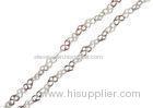 Decorative 2mm Long Flat Two Hole Sterling Silver Heart Link Chain Necklace