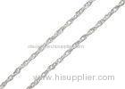 Double Oval Ring Link 925 Sterling Silver Rope Chain Bracelet For Women