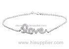 Classic Love Letter 925 Sterling Silver Bangle Bracelets For Anniversary Gift