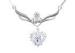 Double Heart White Zircon 925 Sterling Silver Necklace Chain For Anniversary Love Gift