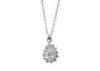 Clear Crystal CZ 925 Sterling Silver Necklace Chain Jewelry In Teardrop Shape