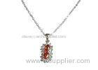 Mini Peanut 925 Sterling Silver Necklace Chain With Charm Pendant And Shiny Zircon