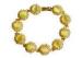 Round Birthday Stone Sterling Silver Bangle Bracelets With Light Yellow Crystal And Jade