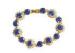 Charm Link 925 Sterling Silver Bangle Bracelets Blue Ziron And Crystal Gold Jewellery