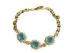 Flat Oval Chain Round Sterling Silver Bangle Charm Bracelet With Olivine And Light Siam Bottom