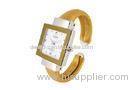 Square Ladies Bracelet Watches Golden Strap Japan Movt Quartz Watch