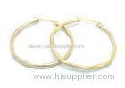 Fashion 316 Stainless Steel Earrings Hoop Clip , Twisted Gold Bamboo Earring
