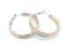 40mm Three Tone Stainless Steel Earrings Hoops , Silver / Pink Gold Plated