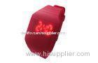 Red Trendy Touch Screen LED Watch , PU waterproof sports watch