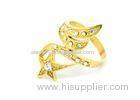 Fashion France Baroque Style Sparkly Star Stainless Steel Wedding Rings Jewelry