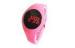 Girls Pink Digital Touch Screen LED Watch Dust Proof with PU Buckle