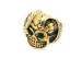 Two Tone Broken Head 316 Stainless Steel Skull Rings With Clear Crystal Belt