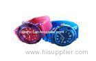 Customize Blue Mens Quartz Watches Silicone Water Resistant Sport Watch