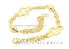 Jewelry Chain Stainless Steel Bangle Bracelets , Gold Mens Chain Bracelet Charms Link