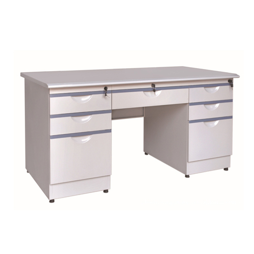 4' Single Pedestal Office Desk (Black Linoleum Top)