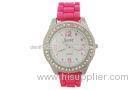 waterproof Lady Silicone analogue Watch With Pink Silicone Band And Number