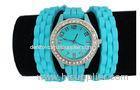 Girls Silicone Wristband Watch OEM 1 ATM Wrap Around Wrist Watch