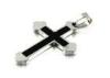 Large Classic MensStainless Steel Cross Pendant Black And Silver Plated