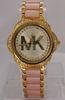 Fashion MK Style Womens Quartz Watch With Sun Follower Shape Alloy Case