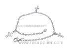 Girls Mini Cross Charms Stainless Steel Anklet Chain Link Bracelet SS Jewelry