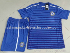 Custom polyester soccer suits with embroidered team logo