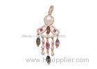 Zircon Chandelier 925 Sterling Silver Pendants With Clear CZ Fan Shape Hanger