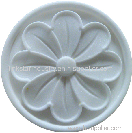 Natural White Stone 3D Marble Flower Wallart Relief Panel design