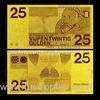 Gold Netherland Bills 25 Gulden Gold Foil Banknote Gold Engraved For Promotion Gift