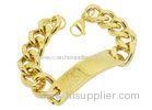 Punk Rock ID Gold Plated Stainless Steel Link Bracelet For Men Jewelry Gift