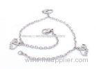 Punk Cute Handcuff Stainless Steel Anklet Fashion with Three Cut Elephants Chain