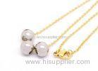 3 Roll Ball Chain Stainless Steel Necklace Pendants , Ladies Classic Sweet Style