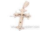 Punk Mix Traditional 3 Layer Stainless Steel Religious Christian Cross Pendant Gold