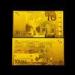 European 10 Engrave gold foil banknotes for currency 127 MM * 67 MM