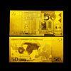 Popular Engrave Bank Note 24k 50 EURO Gold Banknote Business Gifts