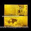 Popular Engrave Bank Note 24k 50 EURO Gold Banknote Business Gifts