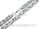 Antique Solid Stainless Steel Chains Mens Silver Byzantine Chain Necklace