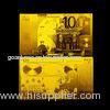 GOLD PLATED 100 EURO European Gold Banknote GOLD 999999 Plated 24K