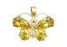 Yellow Zircon Sterling Silver Butterfly Pendant , Handmade 925 Sterling Silver Jewelry