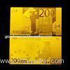 200 EURO 24K GOLD PLATED gold banknote , Coin Collection gold paper money