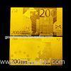 200 EURO 24K GOLD PLATED gold banknote , Coin Collection gold paper money
